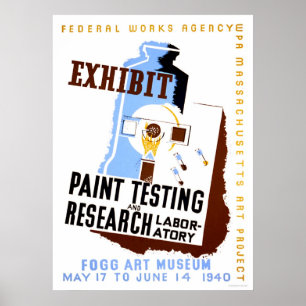 Póster Muestra de pruebas de pintura 1940 WPA