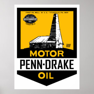 Póster Muestra del aceite de motor de Penn Drake del