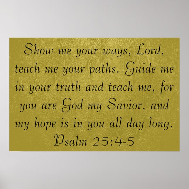 Póster Muéstrame tus caminos, Lord bible verse poster (Frente)