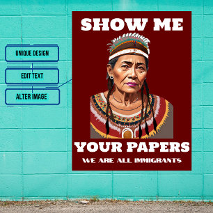 Póster Muéstrame tus papeles, mujer inmigrante