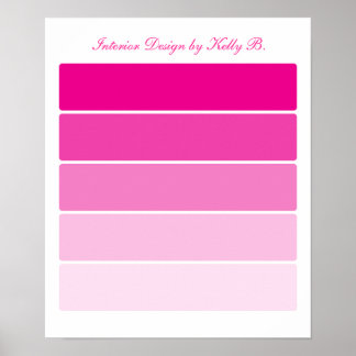 Póster Muestras de pintura rosa brillante