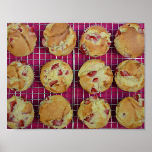 Póster Muffins de fresa