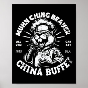 Póster Muhn Ching Beaver Humor Sucio Raunchy Adulto Tee M