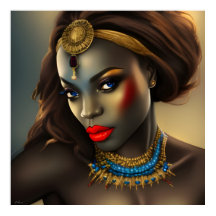 Mujer africana exótica impresionante cabeza joya r