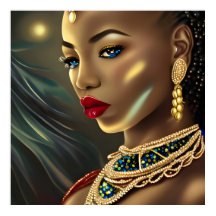 Mujer africana exótica impresionante joya roja