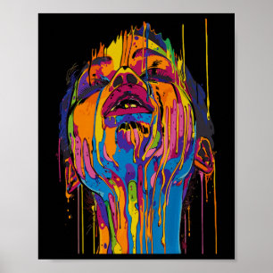 Póster Mujer Africana Genial Afro Color Cara Pintada June