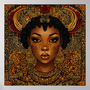Póster Mujer Africana Hermosa