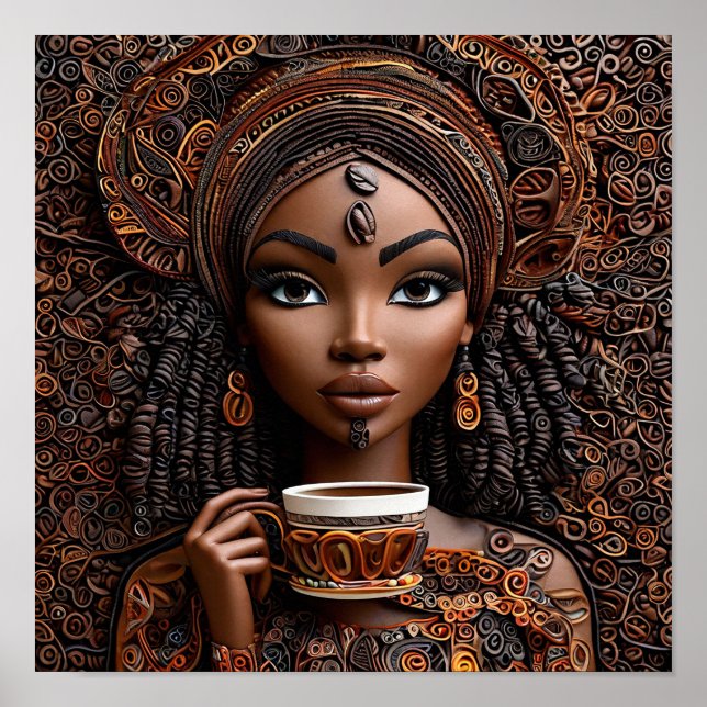 Póster Mujer africana hermosa (Frente)