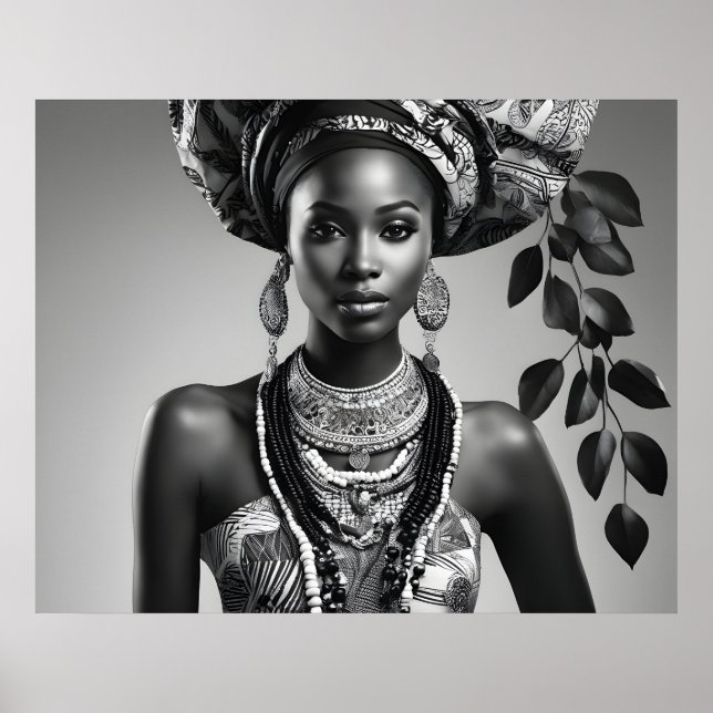 Póster Mujer africana hermosa (Frente)