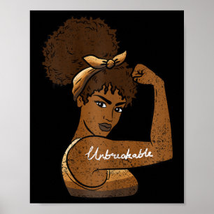 Póster Mujer Afro Fuerte Mes de la Historia Negra Hombres