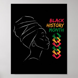 Póster Mujer Afro Mes de la Historia Negra Color Hombres