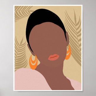 Póster Mujer Afrocentríca Boho