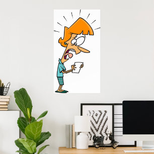 Póster Mujer alardeando a Poster gritando