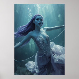 Póster Mujer Alien Crystálina Subacuática – Fantasía