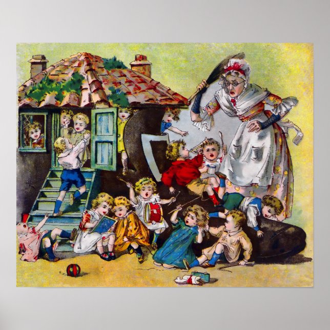 Póster Mujer anciana que vivía en un zapato (Frente)