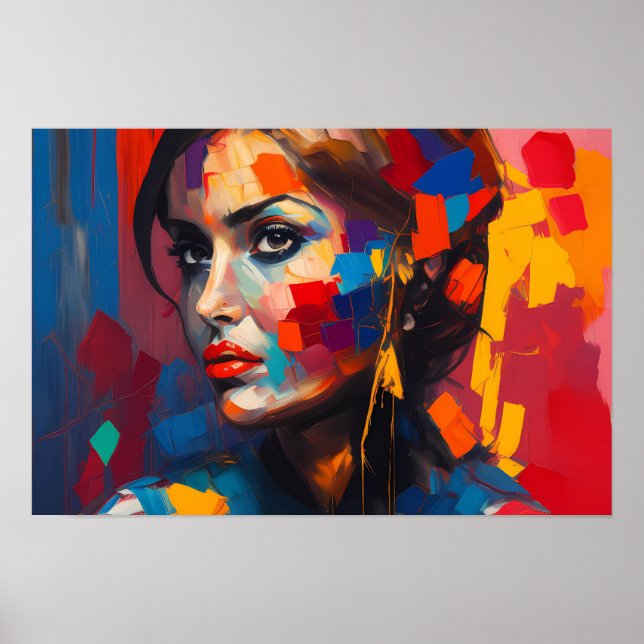Póster - Mujer Arcoíris Abstracta (Frente)