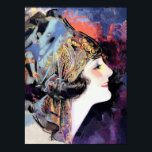 Póster Mujer Art Deco en estafa<br><div class="desc">Esta hermosa imagen fue creada a partir de la portada original de la revista "Photoplay",  reparada y editada y eliminando todas las referencias de texto. (Sin copyright)</div>