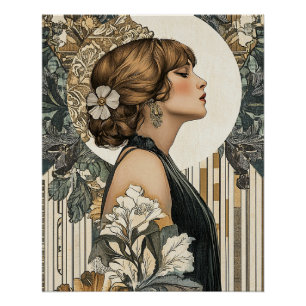 Póster Mujer Art Nouveau