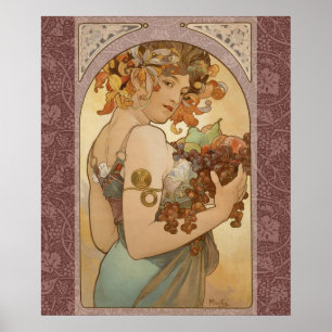 Póster Mujer Art Nouveau Mucha Hermosa