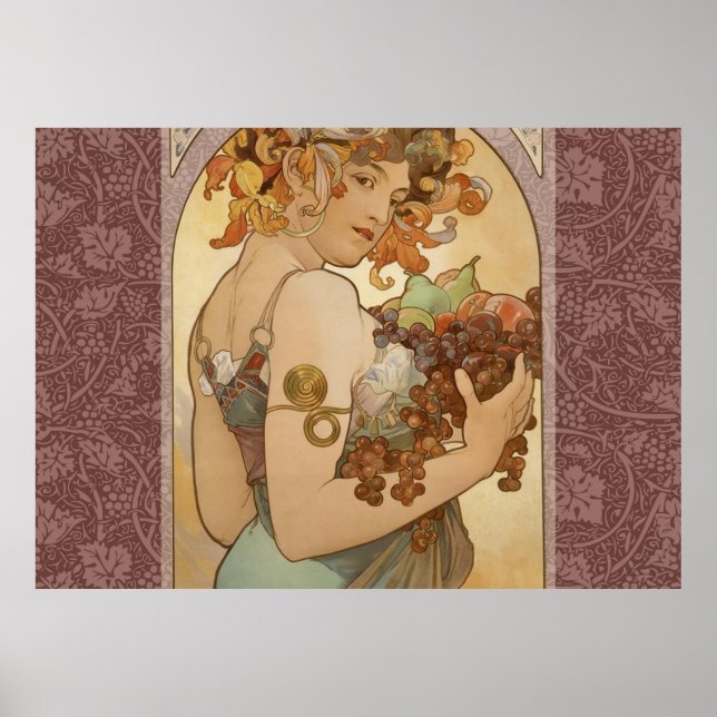 Póster Mujer Art Nouveau Mucha Hermosa (Frente)