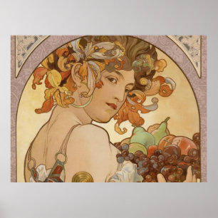 Póster Mujer Art Nouveau Mucha Hermosa