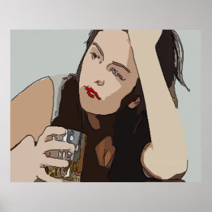Póster Mujer bebiendo Whisky