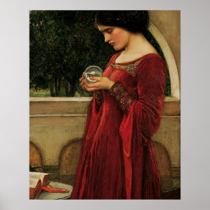 Póster Mujer Bola de Cristal Pintura de Waterhouse