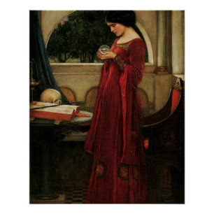 Póster Mujer Bola de Cristal Pintura de Waterhouse