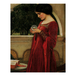 Póster Mujer Bola de Cristal Pintura de Waterhouse