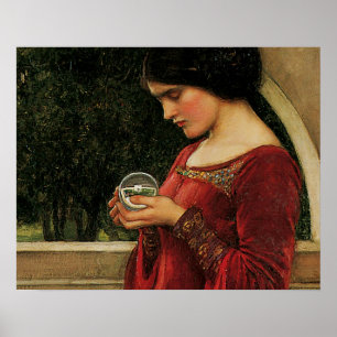 Póster Mujer Bola de Cristal Pintura de Waterhouse
