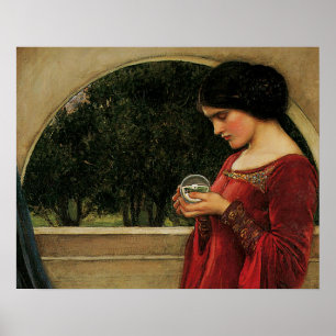 Póster Mujer Bola de Cristal Pintura de Waterhouse