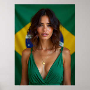 Póster Mujer brasileña hermosa