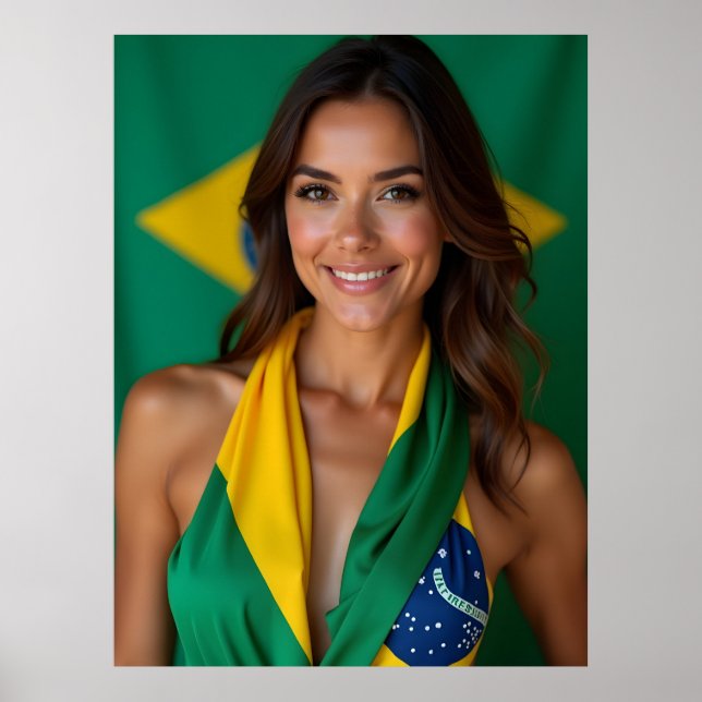 Póster Mujer brasileña hermosa (Frente)