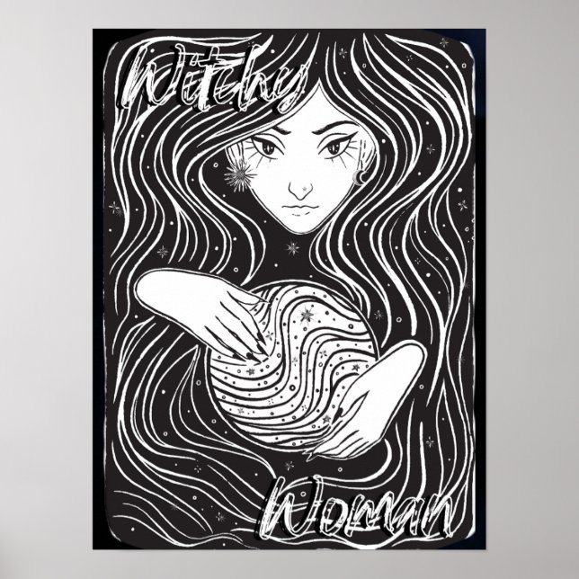Póster Mujer bruja artística (Frente)