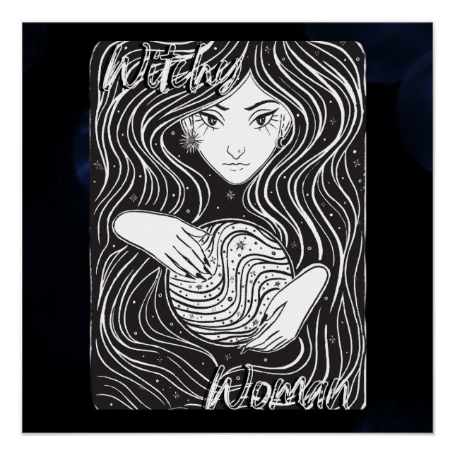 Póster Mujer bruja artística (Anverso)