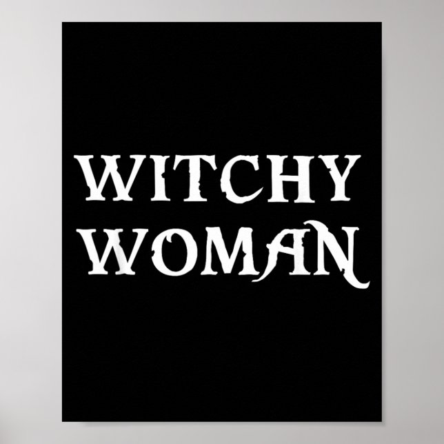 Póster Mujer bruja Halloween Bruja Divertida (Frente)