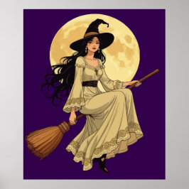 Póster Mujer bruja inspirada en Boho astride A Besom