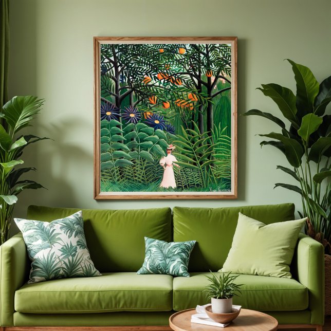 Póster Mujer caminando en un bosque exótico (Subido por el creador)