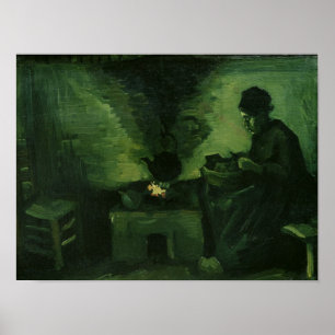 Póster Mujer campesina de Vincent van Gogh el por el