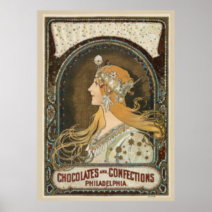 Póster Mujer chocolate