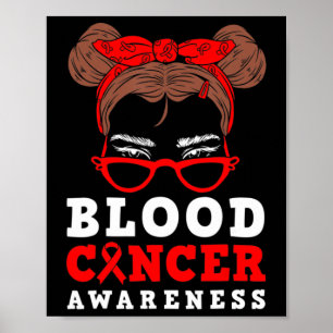 Póster Mujer Cinta Roja Desordenada Conciencia sobre el C