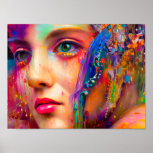 Póster Mujer colorida
