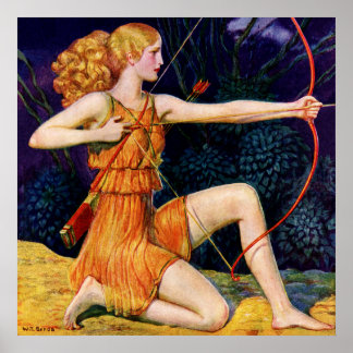 Póster mujer con arco