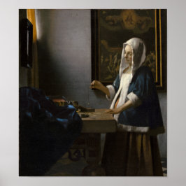 Póster Mujer con balance de Johannes Vermeer