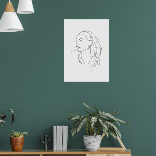 Póster Mujer con bufanda