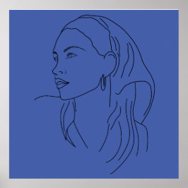 Póster Mujer con bufanda