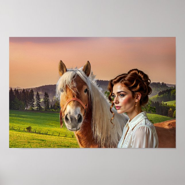 Póster Mujer con caballo (Frente)