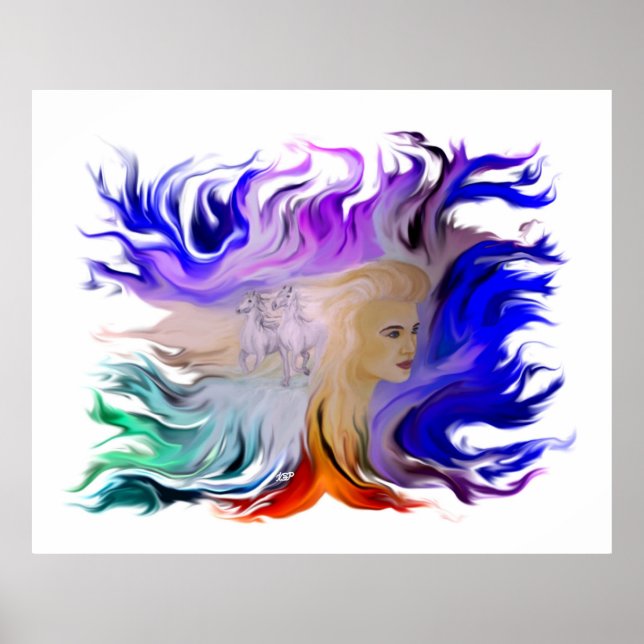 Póster Mujer con caballo (Frente)