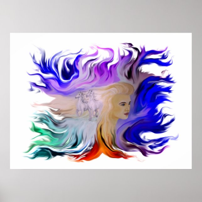 Póster Mujer con caballo (Frente)