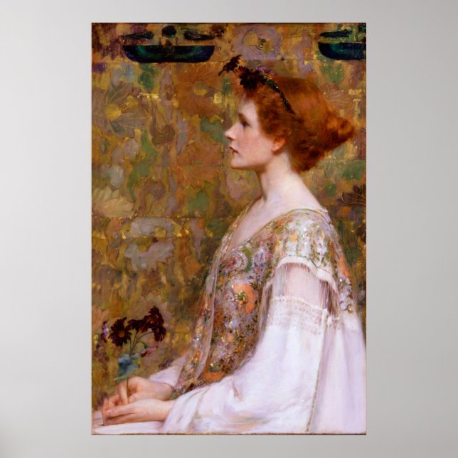 Póster Mujer con cabello rojo de Albert Herter (Frente)